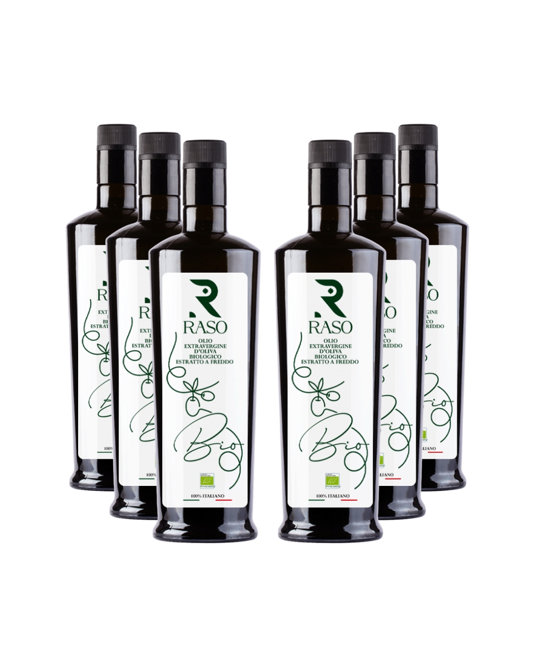 Olio Extravergine di Oliva Biologico - 6 Bottiglie da 750ml 1 Frantoio Raso - Bottiglie 750ml Bio